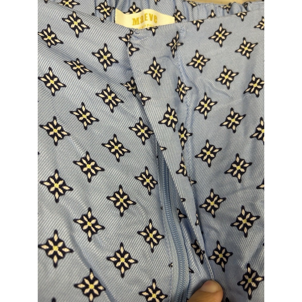 Anthropologie Maeve Scarf Print Blue A-line Culottes Wide Leg Pants Pockets XL - Picture 9 of 13